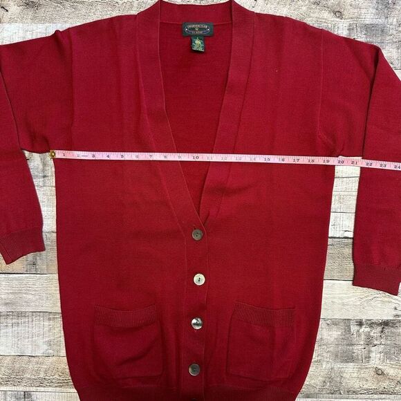 Vintage Charter Club Classic Merino Wool Button Down Holiday Winter Cardigan - Picture 3 of 6